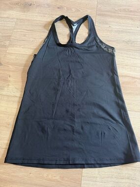 Lululemon Black Racerback Tank with Sparkle Reflective Trim
